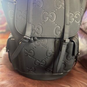 Gucci Black GG Embossed Men's Backpack